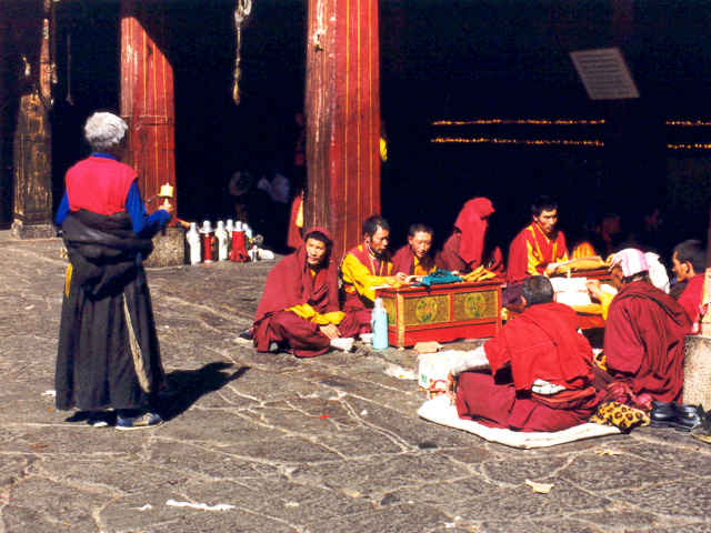 In front of the Jokhang