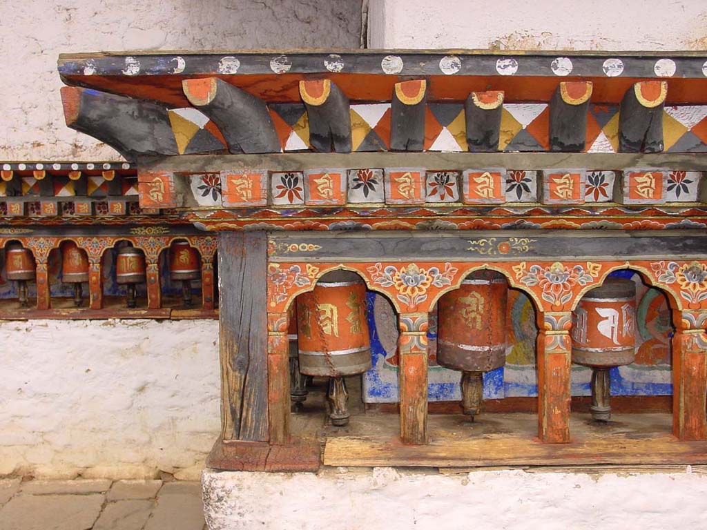Prayer Wheels at the Lhakhang
